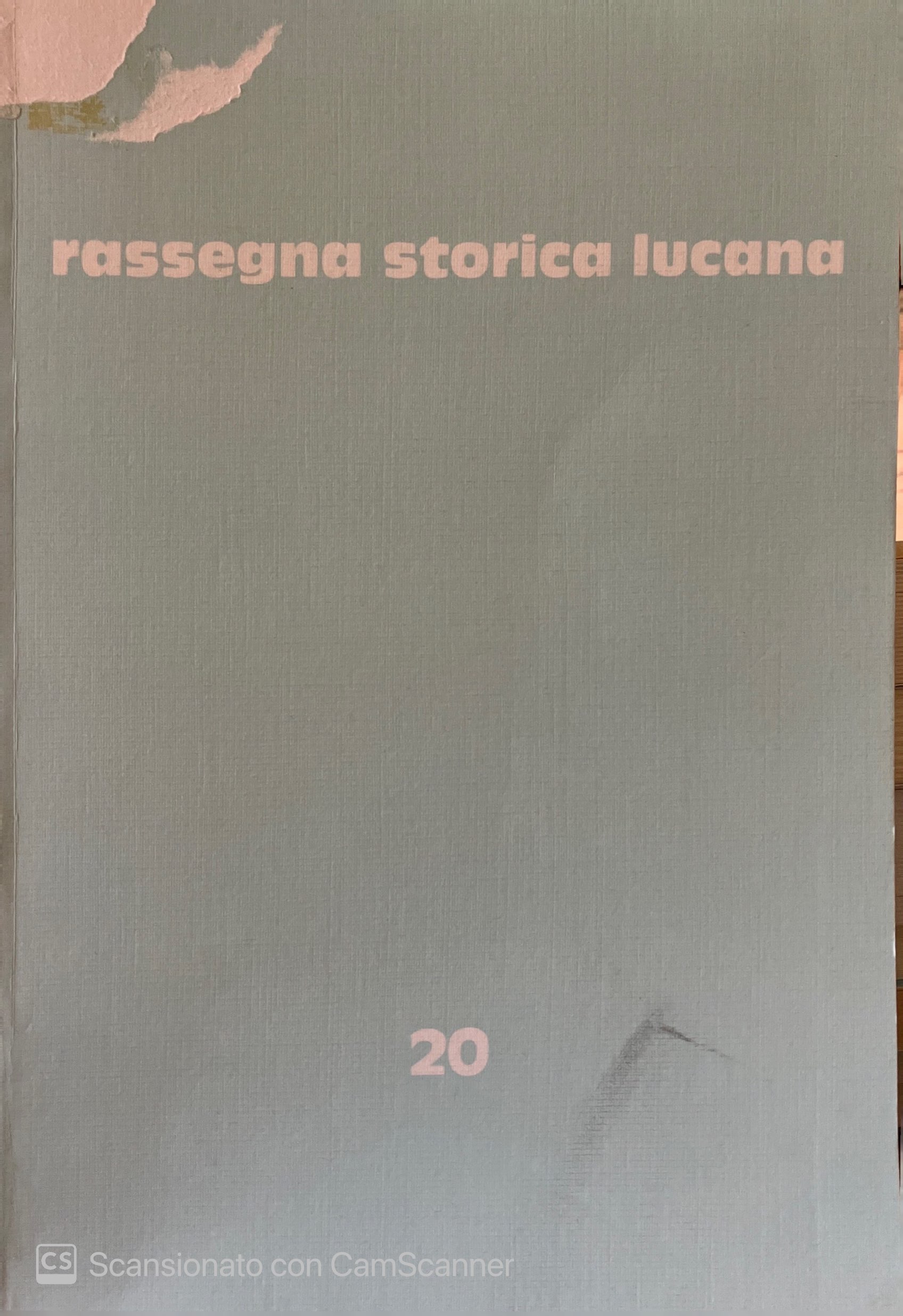 RASSEGNA STORICA LUCANA NUMERO 20 ANNO 1994
